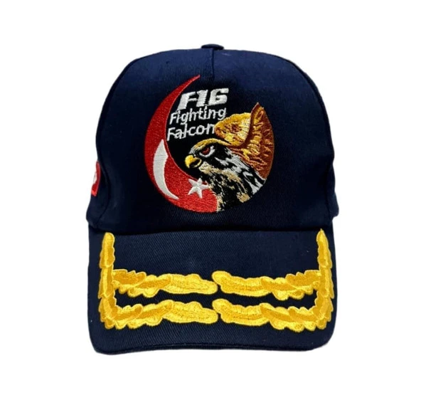 F16 FIGHTING FALCON  ŞAPKA SİYAH DEFNE DALI İŞLEMELİ - 3