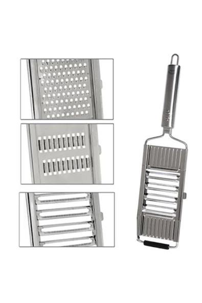 Paslanmaz Çelik 3 Bıçaklı Sebze Dilimleyici 3 In 1 Dilimleyici Doğrayıcı Çoklu Rende - 2