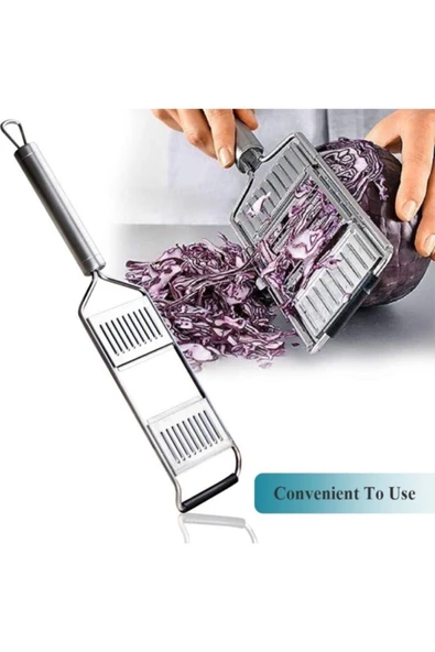 Paslanmaz Çelik 3 Bıçaklı Sebze Dilimleyici 3 In 1 Dilimleyici Doğrayıcı Çoklu Rende