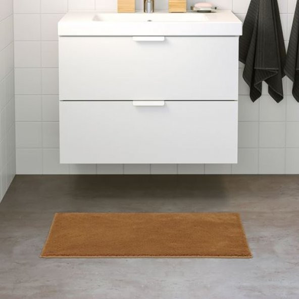 Banyo Paspası Taba Renk 50x80 cm MeridyenDukkan Pamuk-Kaymaz Taban - 2