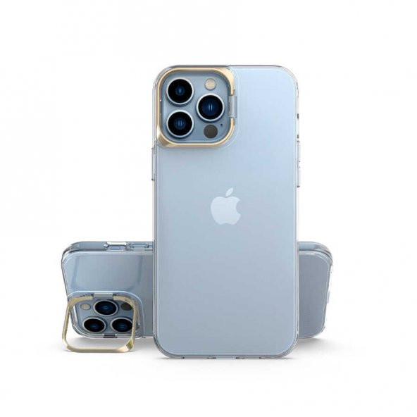 Vendas iPhone 14 Pro Max Uyumlu (14 Pro Max) Kuba Serisi Metal Kamera Çerçeveli Airbag Köşeli Darbe Dirençli Kılıf