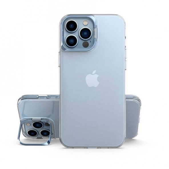Vendas iPhone 14 Pro Uyumlu (14 Pro) Kuba Serisi Metal Kamera Çerçeveli Airbag Köşeli Darbe Dirençli Kılıf