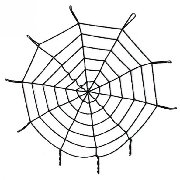 Parti Aksesuar Halloween Cadılar Bayramı Örümcek Ağ Dekor Siyah 1.5 Metre