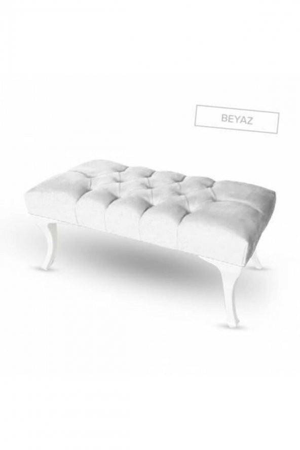 Ünüvar Konsept Puf & Benç 45*90-Pls Ayak Silenebilir Kumaş Beyaz K1