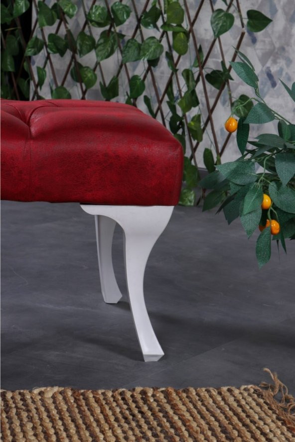 Stoker Puf & Benç 45X90-Pls Ayak Silenebilir Kumaş Bordo - 4