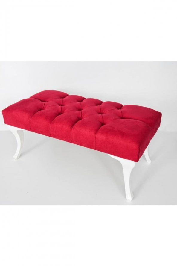 Evşehri Puf & Benç 45X90-Pls Ayak Silenebilir Kumaş Kırmızı