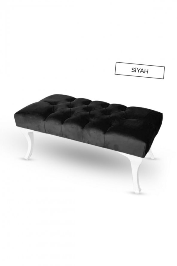 Astra Mobilya Puf & Benç 45X90-Pls Ayak Silenebilir Kumaş Siyah K1