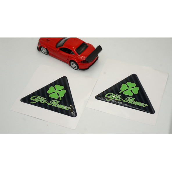 Alfa Romeo Yonca Logo Yan Çamurluk 3M 3D Karbon Damla Logo Amblem - 2