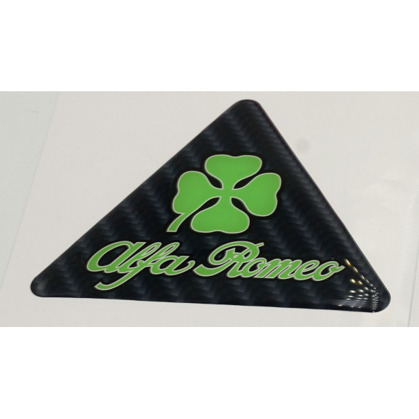Alfa Romeo Yonca Logo Yan Çamurluk 3M 3D Karbon Damla Logo Amblem - 4