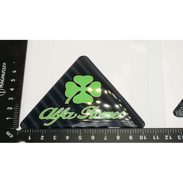 Alfa Romeo Yonca Logo Yan Çamurluk 3M 3D Karbon Damla Logo Amblem - 5