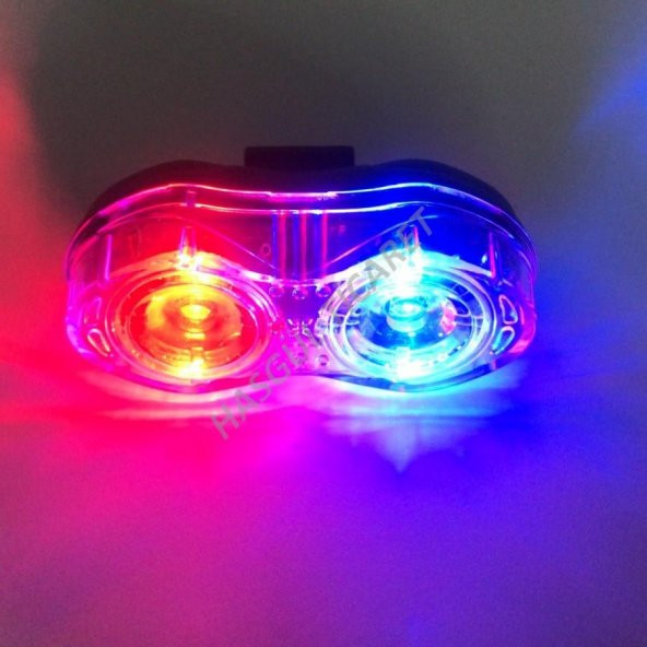 Hsgl Bisiklet Mavi Kırmızı Usb Şarjlı Çakarlı Flaşörlü Işık Polis Çakarı dt179 Bisiklet Aydınlatma Sistemler - 5