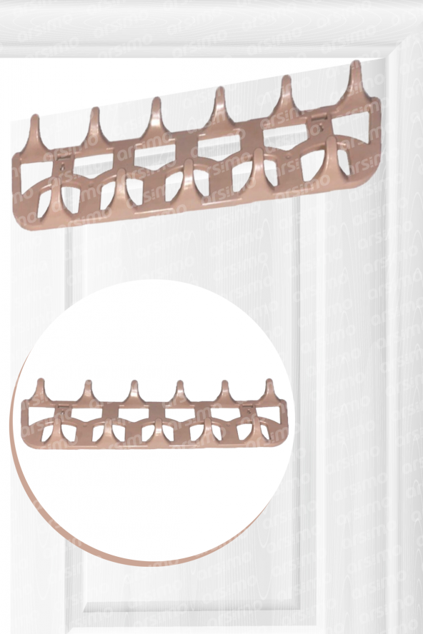 11 Kancalı Fonksiyonel Kapı Arkası Askılığı | Kapı Arkası Askısı Plastik Kahverengi