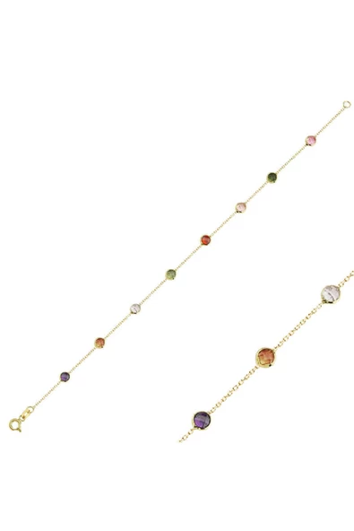 Renkli Taşlı Altın Bileklik ürün görseli 1