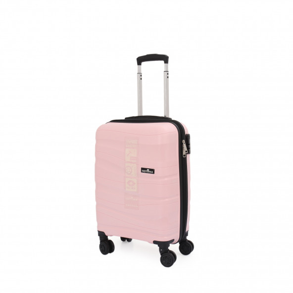 Hotowa Gold PP Valiz 8009 Pembe Kabin Boy