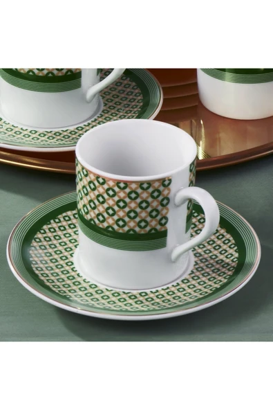 Güral Porselen Atina 12 Parça 6 Kişilik Bone Türk Kahvesi Fincan Takımı - 2351 - 3
