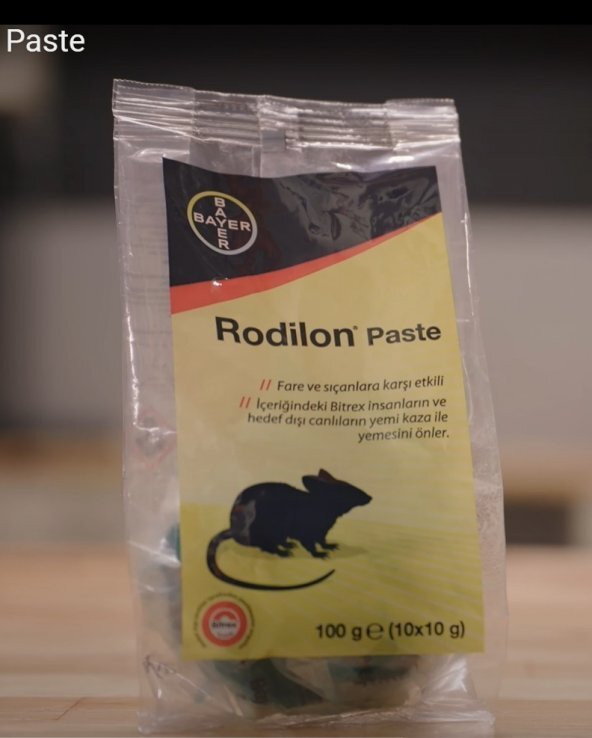 Bayer Rodilon Paste Fare Pastası 100 Gram Fare ve Sıçanlar için Hazır Pasta Yem