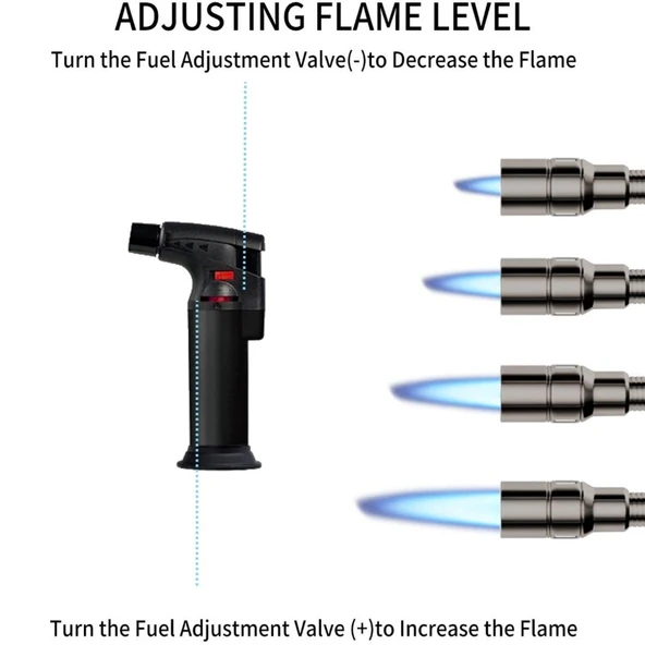 Pürmüz Alev Çakmak 1300°C - Torch Doldurulabilir Depolu Orta Boy - 2