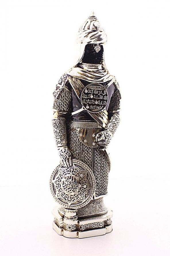 Zırhlı Cevşen Ayetli Asker Gümüş Biblo 3 Boyutlu Büyük Boy 32 cm-017 - 3