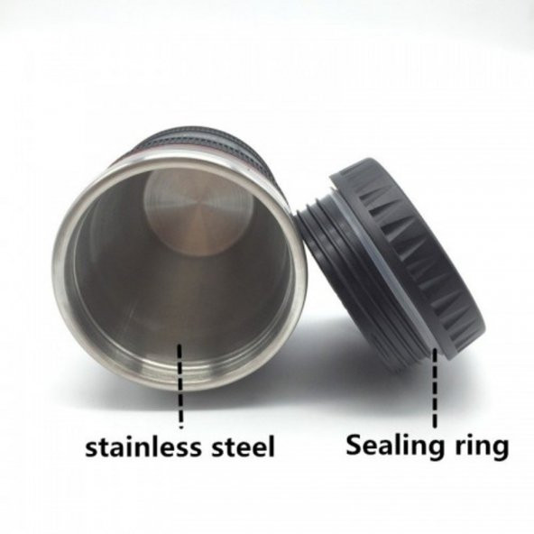 Objektif Görünümlü Lens  Kupa Çelik Kahve Çay Termos Mug Bardak - 7