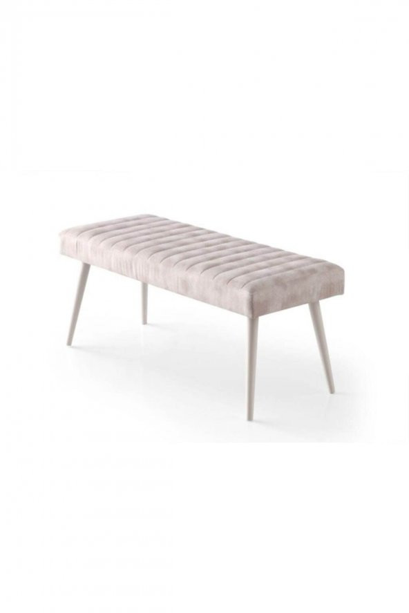 ÜNÜVAR KONSEPT Puf & Benç 45X90-Ahşap Ayak Silenebilir Kumaş Krem