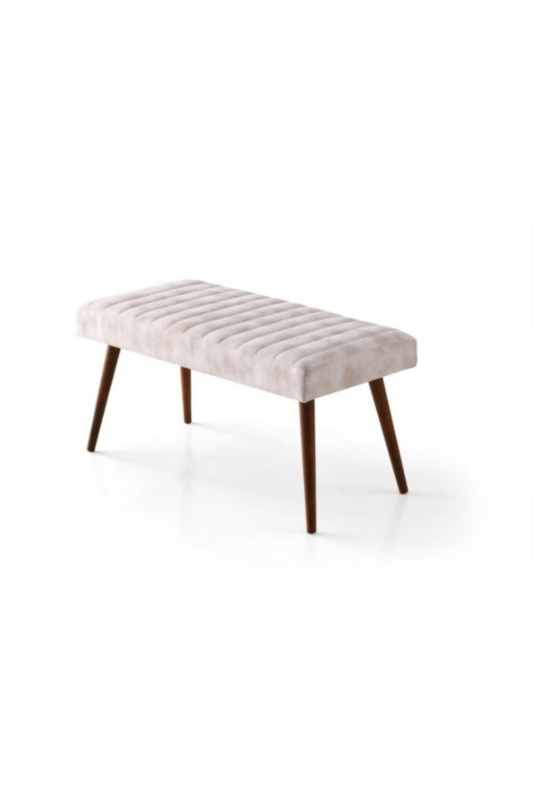 ÜNÜVAR KONSEPT Puf & Benç 45X90-Ahşap Ayak Silenebilir Kumaş Krem - 2