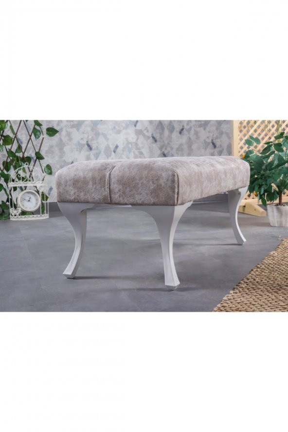Stoker Puf & Benç 45X90-Pls Ayak Silenebilir Kumaş Krem - 3