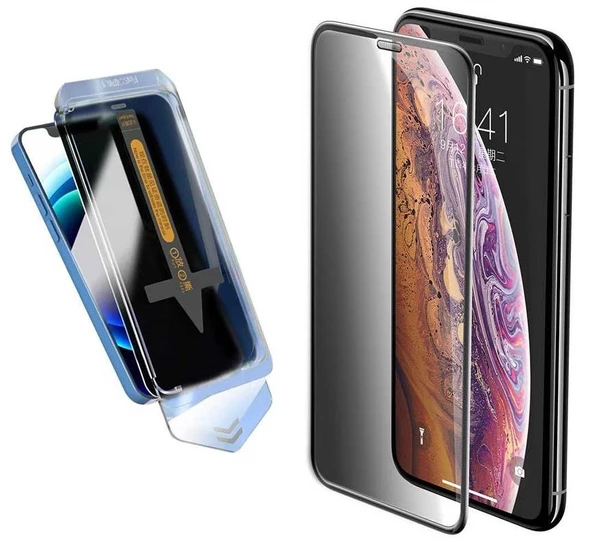 Vendas iPhone 12 Pro Uyumlu Fast Serisi Anti-Dust Ahize Korumalı Uygulama Mekanizmalı Gizlilik Hayalet Ekran Koruyucu