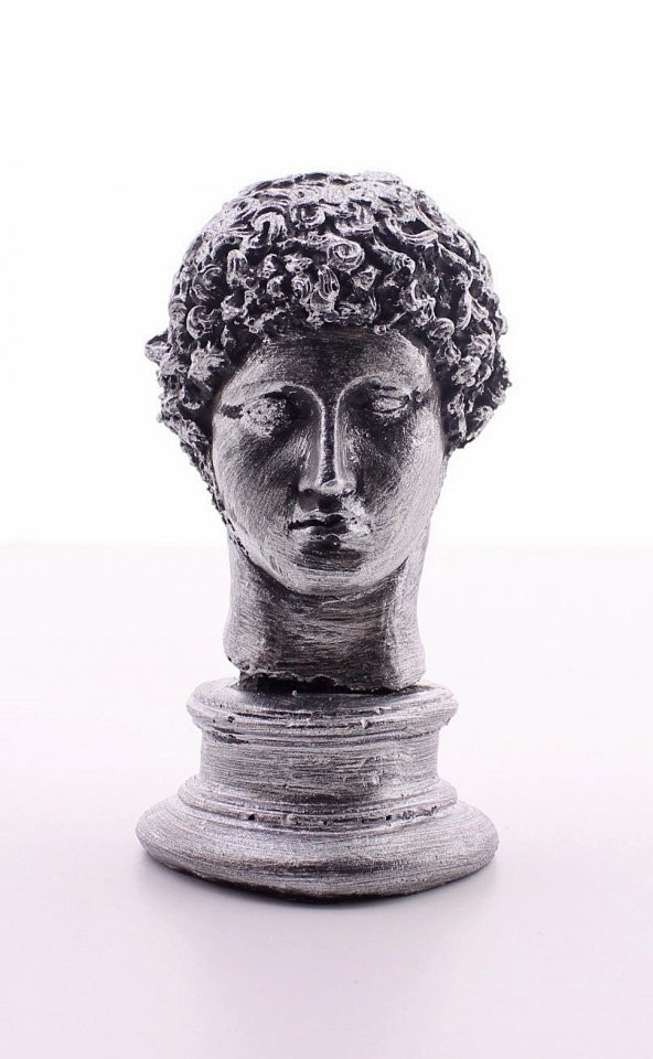Gümüş Dekoratif Mini Hermes Büst 13 cm 