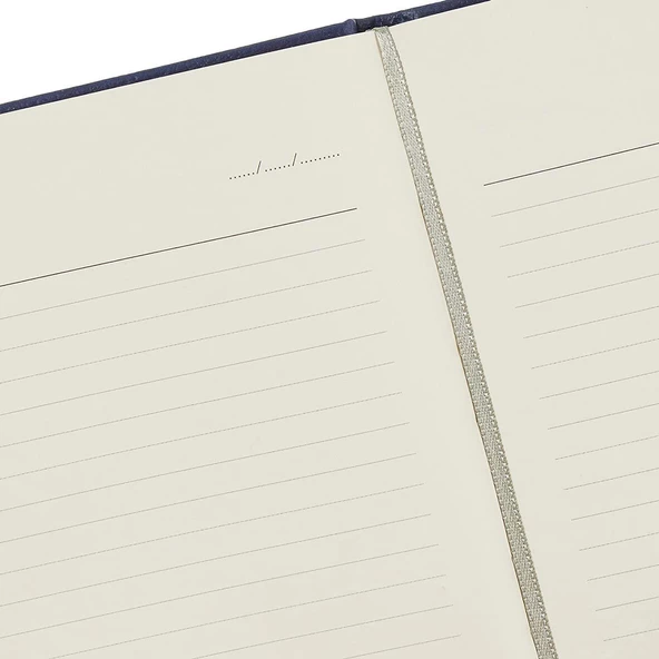 Atatürk Baskılı Termo Suni Deri Kapaklı Çizgili A5 Ajanda Not Defteri LACİVERT - 2