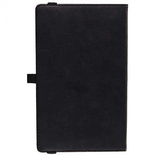 Termo Suni Deri Kapaklı Çizgili A5 Ajanda Not Defteri SİYAH - 2