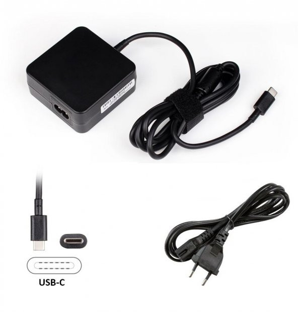 TS - Acer/Asus/Dell/Hp/Lenovo 45W 5V-2A/12V 2A/20V 2.25A Type-C Notebook Adaptör (usb-c) Muadil - 2