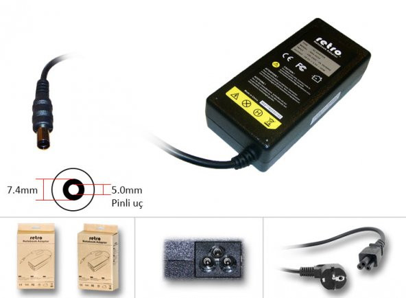 Hp Elitebook Revolve 810 G2 Notebook Adaptörü Şarj - 18.5V 3.5A (Uc:5.0*7.4) ürün görseli 1