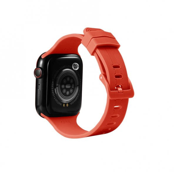 Vendas Apple Watch 7 45mm Kademe Ayarlı Çizgi Tasarımlı Silikon Kordon