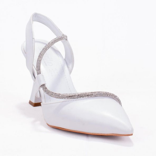 Dagoster DZA07-396155 Beyaz Abiye Topuklu Kadın Ayakkabı