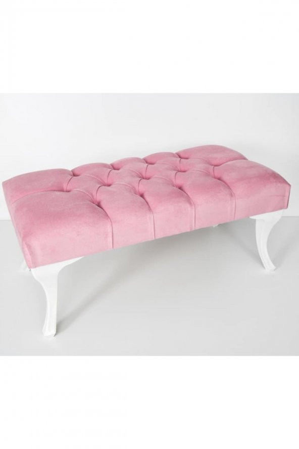 Evşehri Puf & Benç 45X90-Pls Ayak Silenebilir Kumaş Pembe