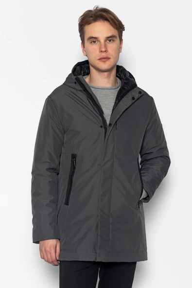 Erkek Su ve Rüzgar Geçirmez Kışlık Mont – Kapüşonlu, Günlük Şık Tasarım - 8