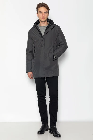 Erkek Su ve Rüzgar Geçirmez Kışlık Mont – Kapüşonlu, Günlük Şık Tasarım - 9