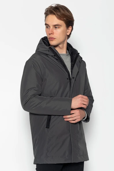 Erkek Su ve Rüzgar Geçirmez Kışlık Mont – Kapüşonlu, Günlük Şık Tasarım - 11