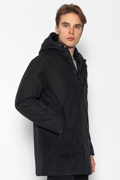 Erkek Su ve Rüzgar Geçirmez Kışlık Mont – Kapüşonlu, Günlük Şık Tasarım - 4