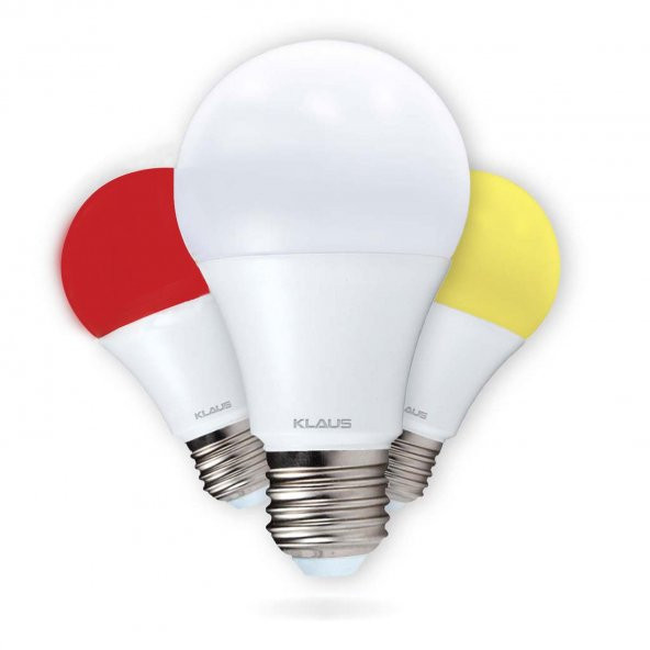 9W Led Ampul Lamba 3 Renk Bir Arada Tek Lamba Beyaz Sarı Kırmızı - 3