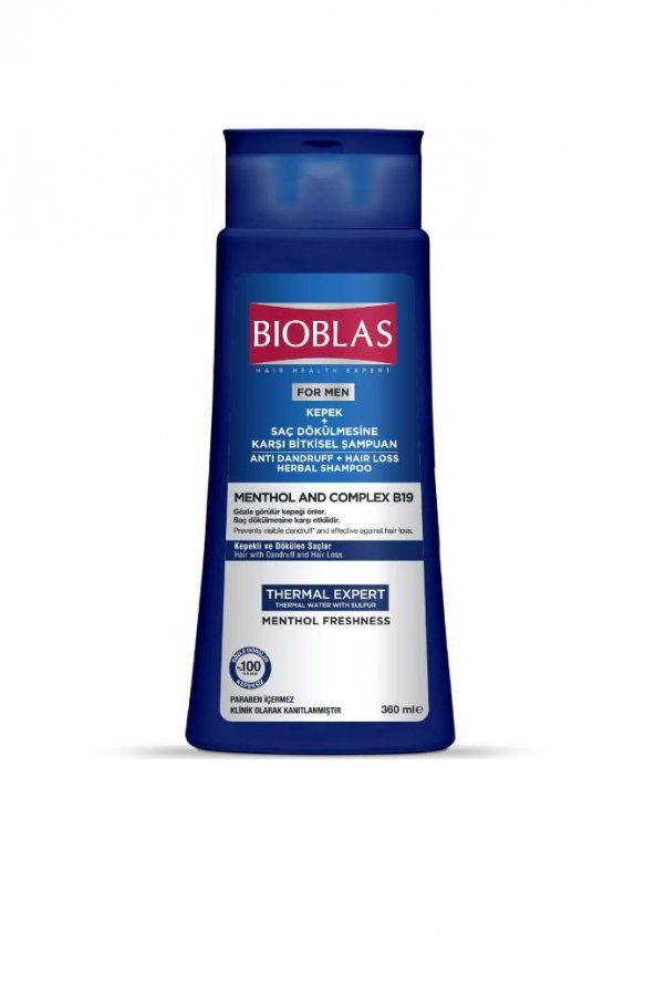 Bioblas Thermal Expert Men Kepek ve Saç Dökülmesine Karşı Şampuan 360 ml