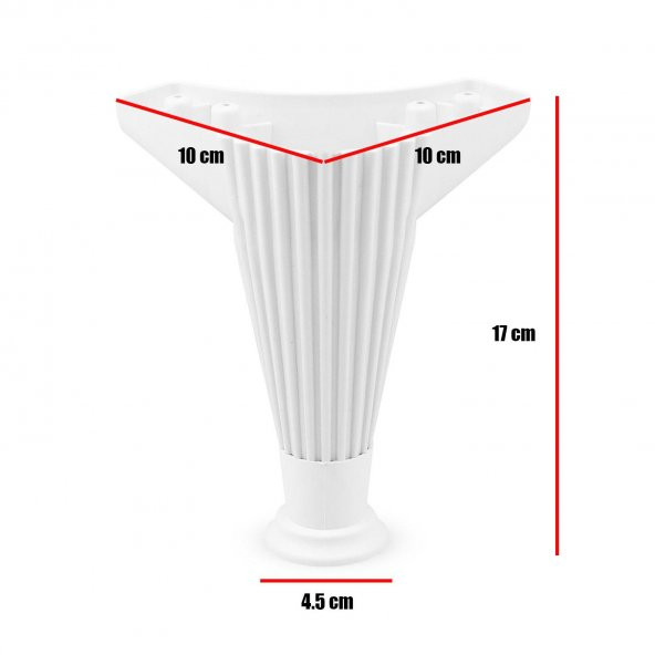 Mobilya Kanepe Koltuk Ünite Ayağı 17 cm Beyaz Baza Ayak (4 ADET) - Resim 3