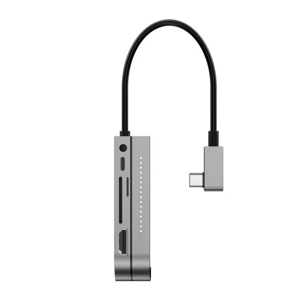 Baseus Bend Angle HDMI USB 6in1 USB Type C Adaptör CAHUB-WJ0G - 2