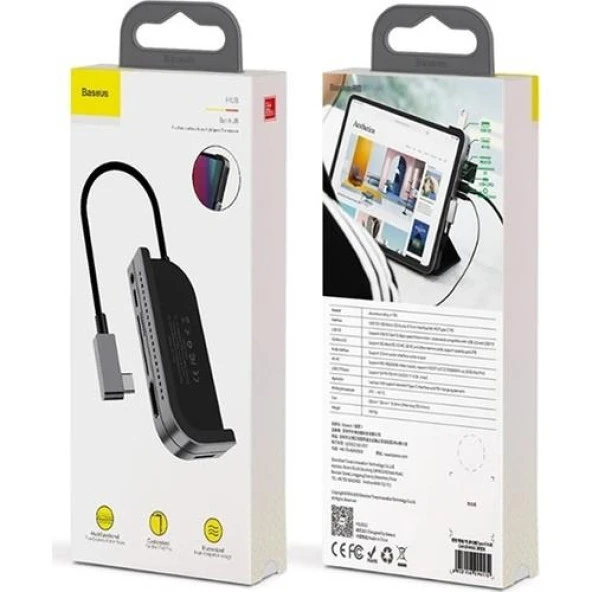 Baseus Bend Angle HDMI USB 6in1 USB Type C Adaptör CAHUB-WJ0G - 3