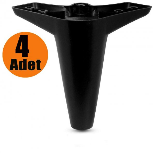 Mobilya Kanepe Sehpa Koltuk Ayağı Siyah Baza Ayak 12 cm (4 ADET)