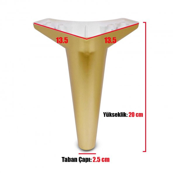 Mobilya Kanepe Sehpa Koltuk Ayağı Gold Baza Ayak 20 cm (4 ADET) - 3