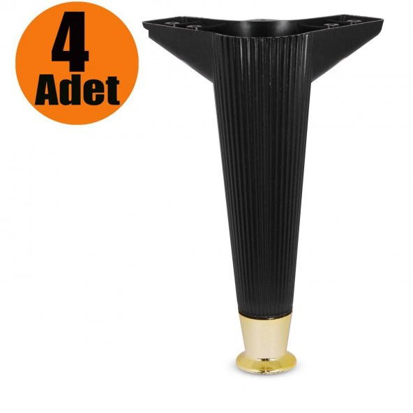 Mobilya Kanepe Koltuk Sehpa Ayağı 22 cm Siyah Baza Ayak (4 ADET) ürün görseli