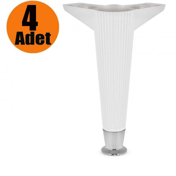 Mobilya Kanepe Koltuk Sehpa Ayağı 22 cm Beyaz Baza Ayak (4 ADET) ürün görseli