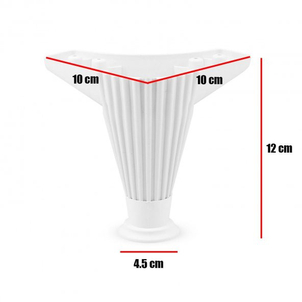 Mobilya Kanepe Koltuk Ünite Ayağı 12 cm Beyaz Baza Ayak (4 ADET) - 3