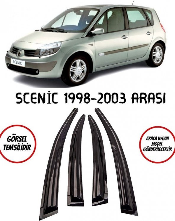 Renault Scenic Cam Rüzgarlığı 4lü 1998-2003 Takım Parlak Sİyah